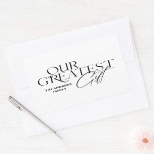 Minimalistische baby aankondiging Kerstmis Rechthoekige Sticker