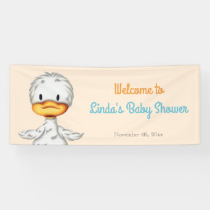 Minimalistische baby eend geslacht neutrale baby s spandoek