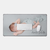 Minimalistische Baby Foto en Naam Bureaumat (Keyboard & Muis)