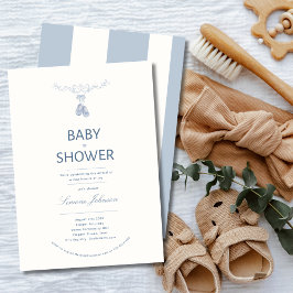 Minimalistische baby jongens shower uitnodiging ca