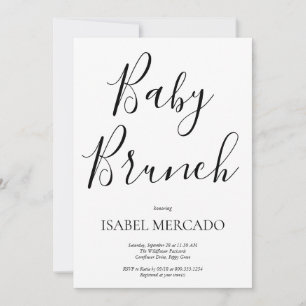 Minimalistische Baby shower Baby Brunch Kaart