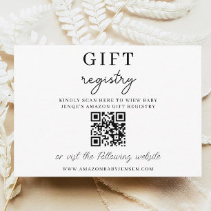 Minimalistische baby shower baby cadeau registrati kaart