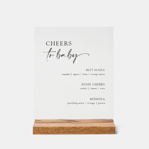 Minimalistische Baby shower cocktail menubalk Acryl Bord