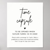 Minimalistische baby shower tijdcapsule bord poster (Voorkant)