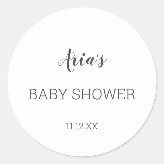 Minimalistische Baby showers envelopsluiting Ronde Sticker (Voorkant)