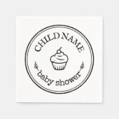 Minimalistische Baby showers servetten (Voorkant)