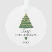 Minimalistische Baby's Eerste Kerstfoto Ornament (voorkant)