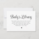 Minimalistische "Baby's Library" Baby shower Kaart (Voorkant)
