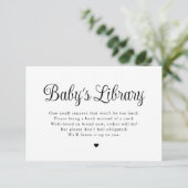 Minimalistische "Baby's Library" Baby shower Kaart (Staand voorkant)