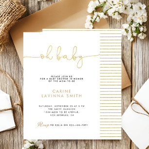Minimalistische babyshower script moderne uitnodig kaart