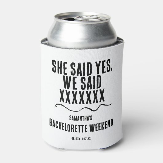Minimalistische Bachelorette Weekend Koelbox Blikjeskoeler (Blikje Voorkant)