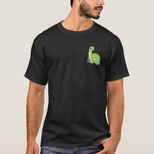 Minimalistische badge Schattigee dinosaurus Bronto T-shirt