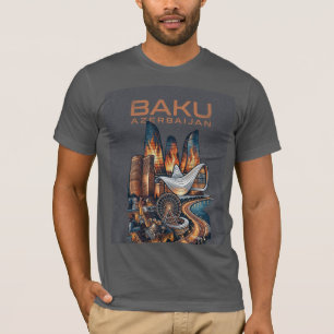 Minimalistische Baku Cyber-Terminal Urban Streetwe T-shirt