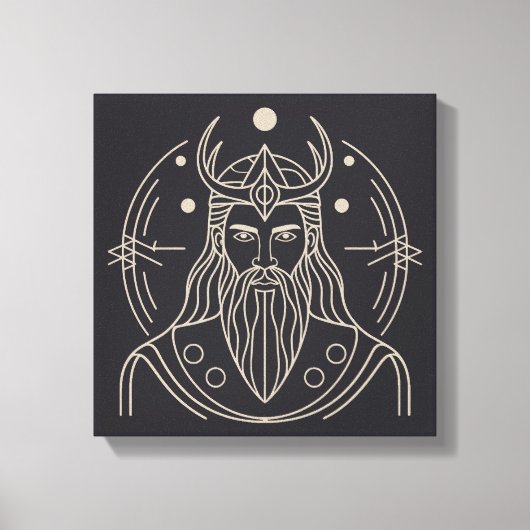 Minimalistische Balder Noorse god Vector Art Canvas Afdruk (Voorkant)