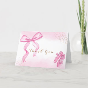 Minimalistische Ballerina Shoes Bow Baby shower Bedankkaart