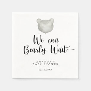 Minimalistische ballonbeer Baby Shower Servet