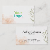 Minimalistische Bamboe Floral Style Visitekaartje (Voorkant / Achterkant)