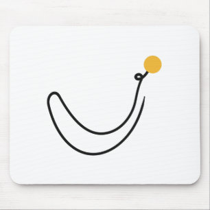 Minimalistische banaan éénlijnige kunst met gele z muismat