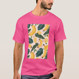 Minimalistische banaan fruit patroon kunst t-shirt