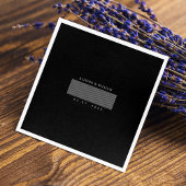 Minimalistische barcode Chic: zwart & wit bruiloft Servet