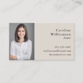 Minimalistische Basic Black Cream Professionele Fo Visitekaartje (Voorkant)