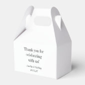 Minimalistische Basic White Elegant Wedding Dank u Bedankdoosjes (Voorkant Zijde)