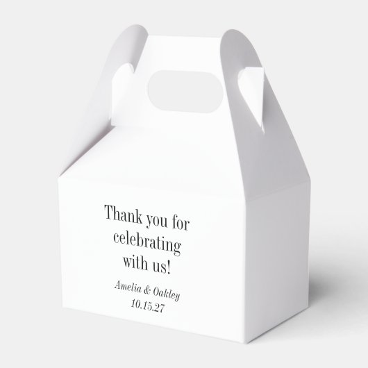 Minimalistische Basic White Elegant Wedding Dank u Bedankdoosjes (Voorkant Zijde)