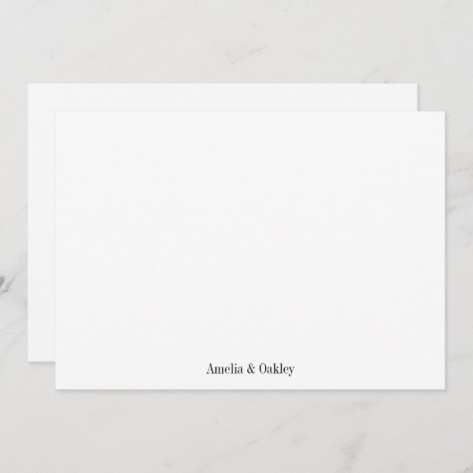 Minimalistische Basic Wit Elegant Bruiloft Custom Bedankkaart (Voorkant / Achterkant)