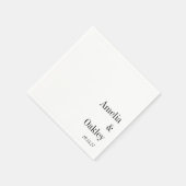 Minimalistische Basic Wit Elegant Bruiloft Custom Servet (Hoek)