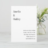 Minimalistische Basic Wit Elegant Chique Modern Br Kaart (Staand voorkant)