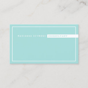 Minimalistische basis, consultant bord turquoise b visitekaartje