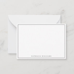 Minimalistische basis gepersonaliseerde zwarte kan notitiekaartje