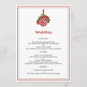 Minimalistische Bauble & Script kerstdiner Menu (Voorkant)