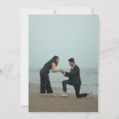 Minimalistische Beach bruiloft uitnodiging met fot (Achterkant)