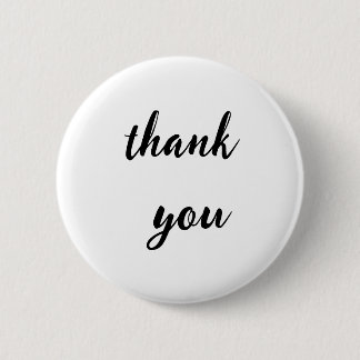 Minimalistische Bedankje Knop Badge – Zwarte Scrip Ronde Button 5,7 Cm