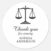 Minimalistische Bedankt Weegschaal van de Rechtvaa Ronde Sticker (Voorkant)