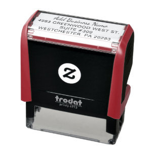 Minimalistische bedrijfsnaam en retouradres zelfinktende stempel