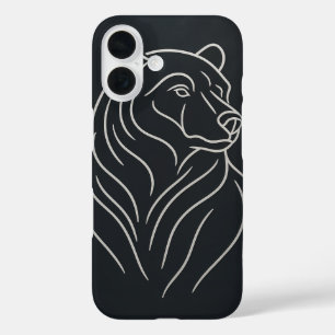 Minimalistische Beer lijntekening iPhone 16 Hoesje