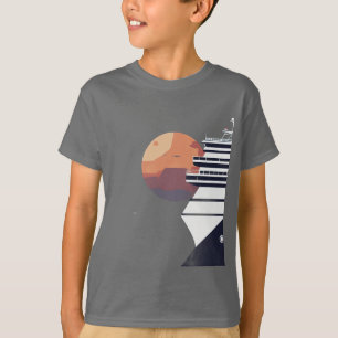 Minimalistische beer op cruiseschip logoontwerp t-shirt
