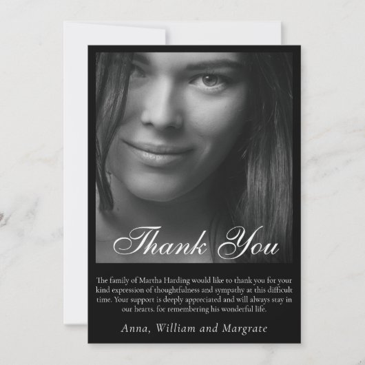 Minimalistische begrafenis | Moderne Sympathie Fot Bedankkaart (Voorkant)