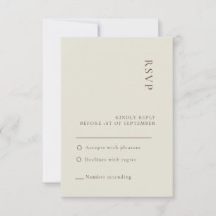 Minimalistische Beige Bohemian Wedding RSVP-kaart Kaart