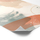 Minimalistische Beige en Oranje Abstracte lijn Poster (Hoek)