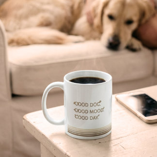 Minimalistische Beige Goede Hond Goede Stemming Ho Koffiemok