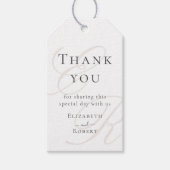 Minimalistische Beige Monogram bruiloft Dank u Cadeaulabel (Voorkant)