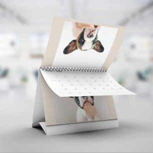 Minimalistische Beige Scrapbook Huisdier Foto Kalender