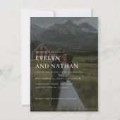 Minimalistische berg bestemming foto bruiloft kaart (Achterkant)