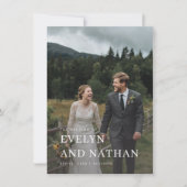 Minimalistische berg bestemming foto bruiloft kaart (Voorkant)