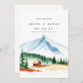 minimalistische berg save the date (Voorkant / Achterkant)