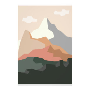 Minimalistische bergachtergrond foto afdruk