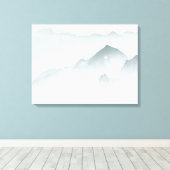 Minimalistische bergen canvas afdruk (Insitu (Houten vloer))